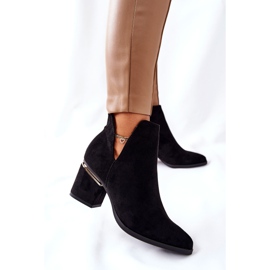 PS1 Női velúr csizma kivágással Black Noel fekete 2