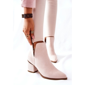 PS1 Női velúr csizma kivágással Beige Noel bézs 2