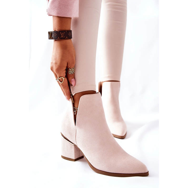 PS1 Női velúr csizma kivágással Beige Noel bézs 2