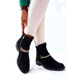 Női bőrcsizma Nicole Black Dome fekete 2