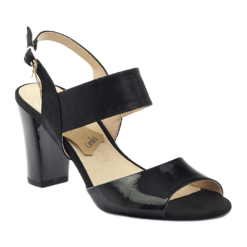 Caprice lakkos szandál női cipő 28307 fekete 1