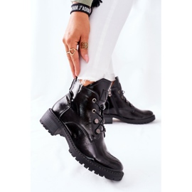 Vinceza Lakkozott fekete meleg csizma a Cloghan -tól 2