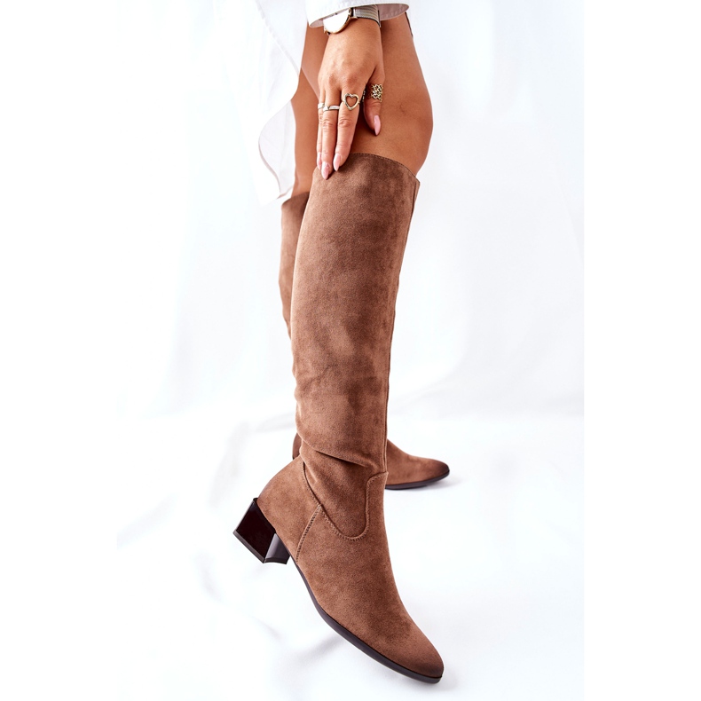 Vinceza Női Csizma Magas sarkú Velúr Bézs Bolea 2