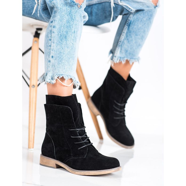 Seastar Magas velúr bokacsizma fekete 2