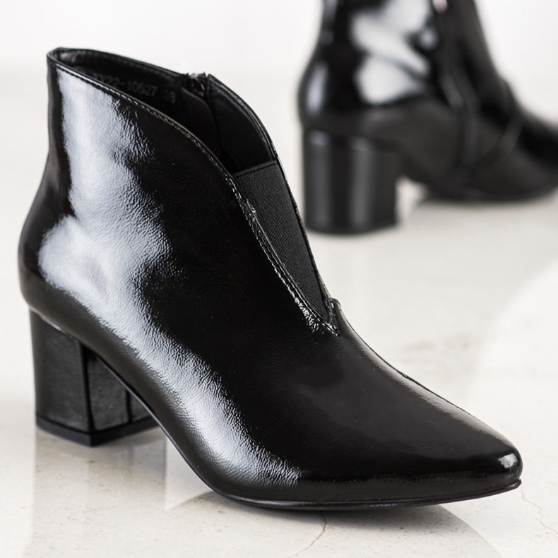 VINCEZA lakkozott csizma fekete 1