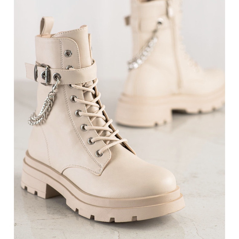 Bestelle Divatos munkások lánccal bézs 1