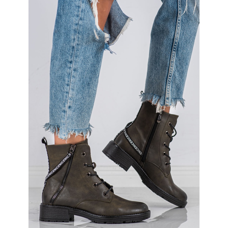 Bakancs dekoratív Vinceza övvel zöld 1