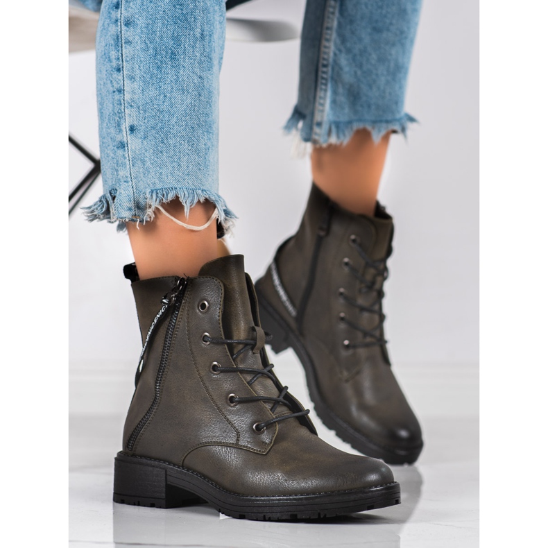 Bakancs dekoratív Vinceza övvel zöld 2