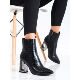 S. BARSKI Csizma dekoratív sarokkal S.BARSKI fekete 2