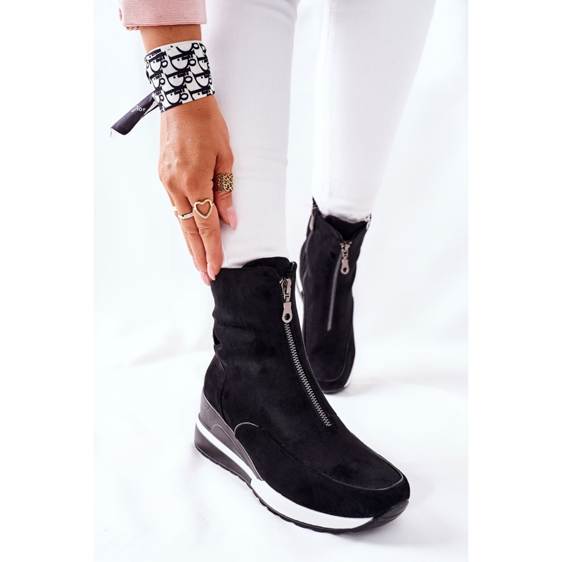 Vinceza Női csizma ék Fekete Glenvar 2