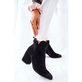 Vinceza Női csizma sarkán Velúr Fekete Carrick 2