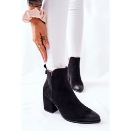 Vinceza Női csizma sarkán Velúr Fekete Carrick 1