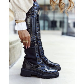 PM1 Női csizma lakkozott fekete Maxine 2