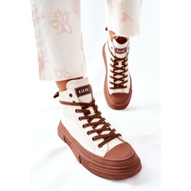 Női magas szigetelésű cipők GOE II2N4034 Fehér barna 2