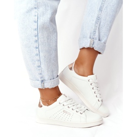 Női bőr cipők Big Star DD274583 fehér-réz 1