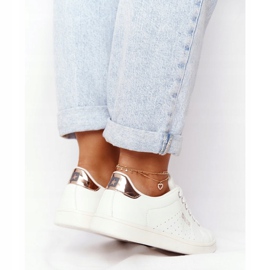 Női bőr cipők Big Star DD274583 fehér-réz 2