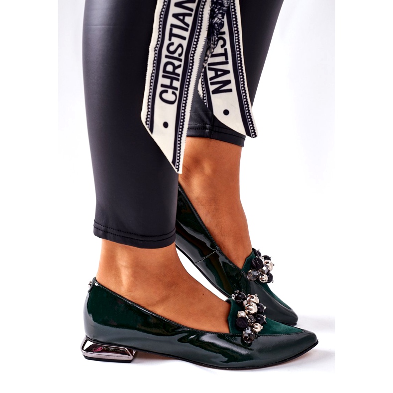 Női balerinák Laura Messi bőrzöld 2157 2