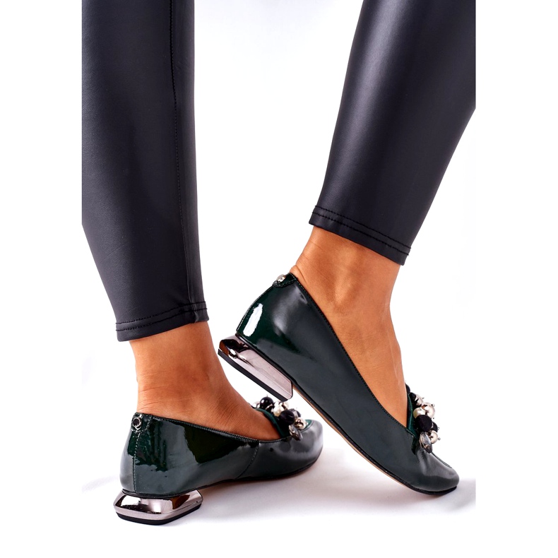 Női balerinák Laura Messi bőrzöld 2157 1