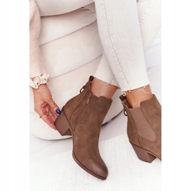 PJ1 Női meleg csizma Jodhpur Heel 20Y8014-6 barna 5