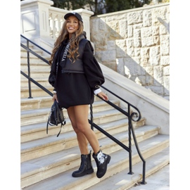 Női csizma nyomtatással GOE II2N4045 fekete 2