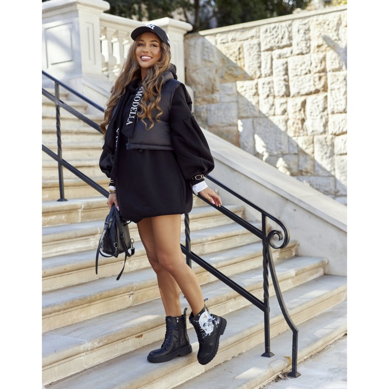 Női csizma nyomtatással GOE II2N4045 fekete 2