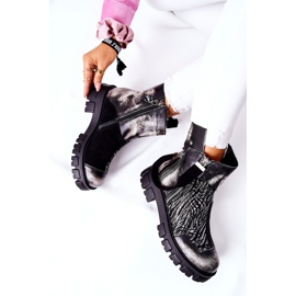 Bőr csizma Jodhpur csizma Maciejka fekete-fehér 05137-21 1