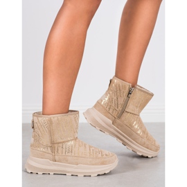 SHELOVET Meleg Mukluki a platformon bézs 1