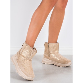 SHELOVET Meleg Mukluki a platformon bézs 2