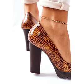 Bőr szivattyúk egy bárban Maciejka 02629-50 Lakkozott érc barna 3