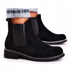 Női csizma Jodhpur csizma Suede Black Meagan fekete 5