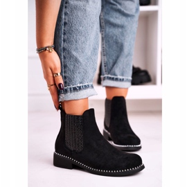 Női csizma Jodhpur csizma Suede Black Meagan fekete 1