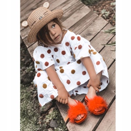 FR1 Gyermek gumi papucs szőrme vörös égbolt piros 4