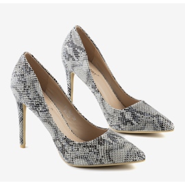 Fekete magassarkú Grace kígyóbőr mintájával 1