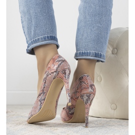 Grace kígyóbőr mintájú vörös tűsarkú cipője piros 1 Grace kígyóbőr mintájú vörös tűsarkú cipője piros 1