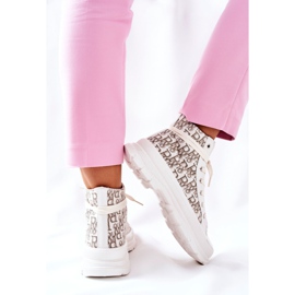 FB3 Női magasszárú cipők csak fehérrel nyomtatnak 4