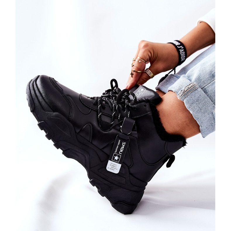 Női fekete meleg cipők Hócsizma Kaphia 2