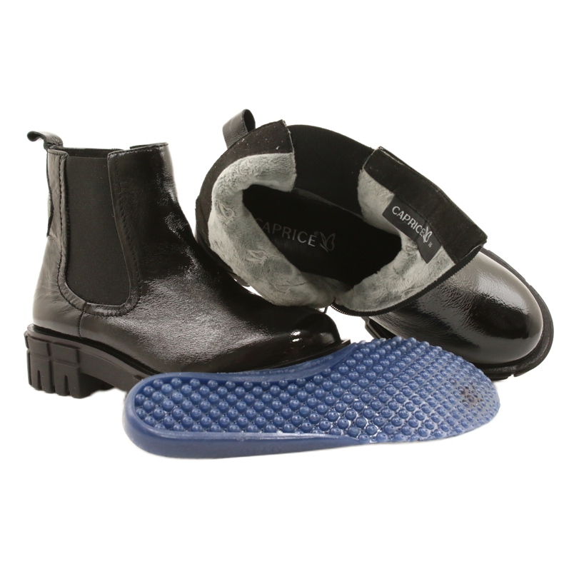 Fekete lakkozott női csizma Caprice 9-25461-27 017 7