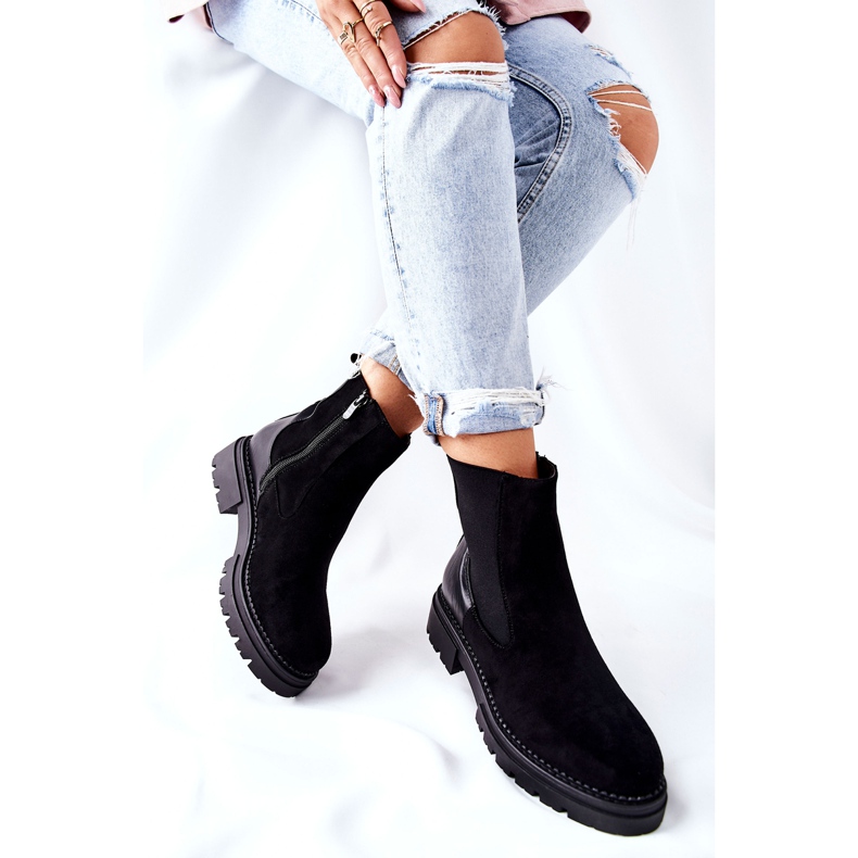 PE1 Meleg csizma Fekete Prestons Jodhpur csizma 2