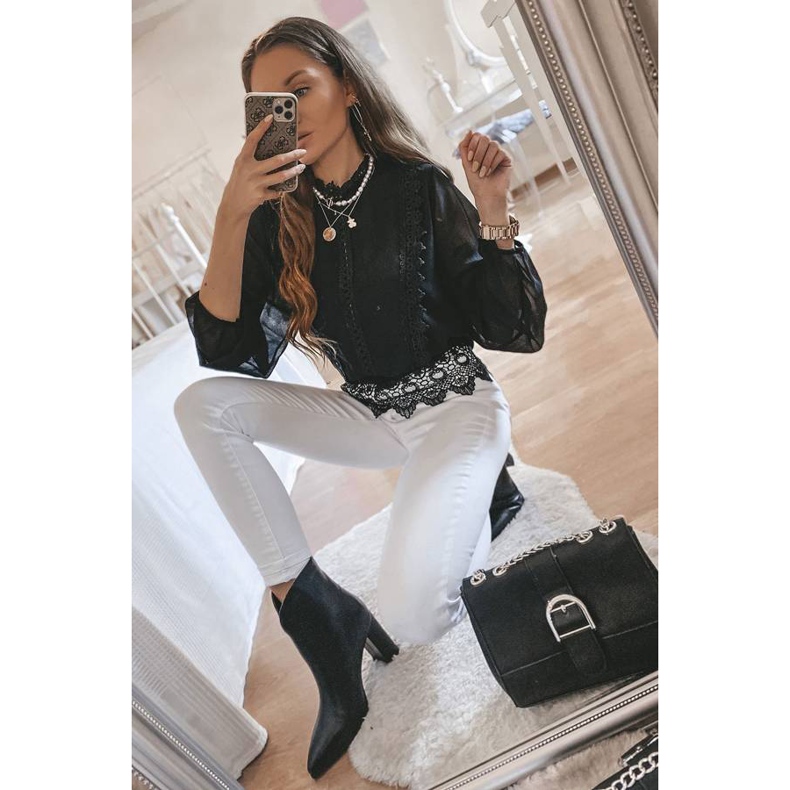 Klasszikus fekete bokacsizma a Melanie oszlopon 2