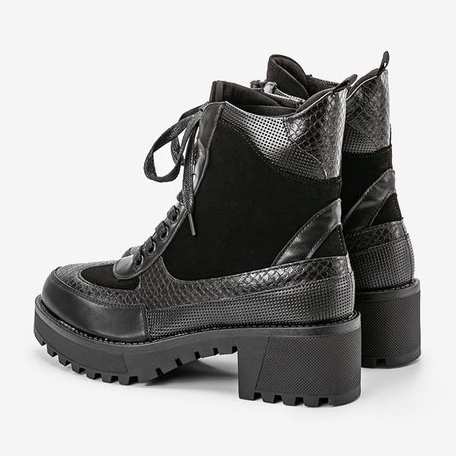 Fekete fekete Vel lapos sarkú cipő 2