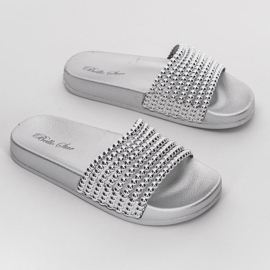 Ezüst papucs gumi Jennya gyöngyökkel 1