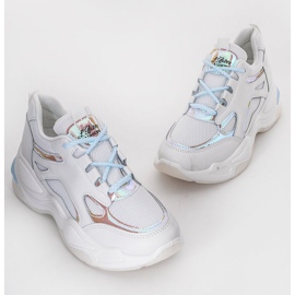 Fehér cipők vastag talppal a Big Fun -tól kék 1