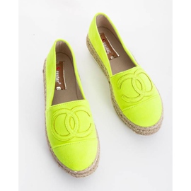 Csinos nő neonzöld espadrillák 1