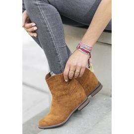 Teves bokacsizma, fedett Buenna ékkel barna 1