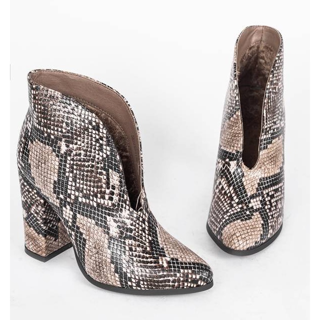 Kígyó bokacsizma a Jamie oszlopon barna fekete 1