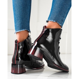 S. BARSKI S.BARSKI fűzős csizma magas sarkú cipőben fekete 2 S. BARSKI S.BARSKI fűzős csizma magas sarkú cipőben fekete 2