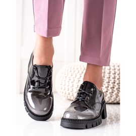 S. BARSKI Lakkozott cipő S.BARSKI fekete szürke 2