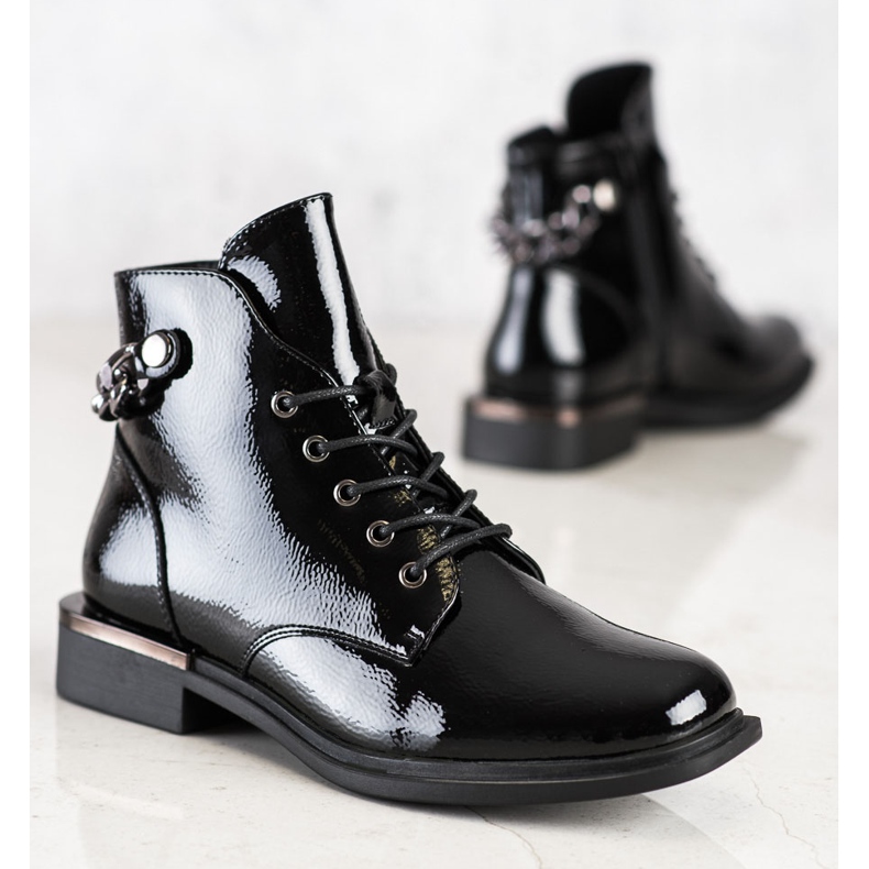 Elegáns lakkozott csizma Sergio Leone -tól fekete 1