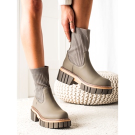 Seastar Csizma Jodhpur csizma zoknival bézs zöld 1