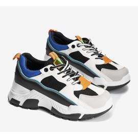 Fekete cipők magas Omerta talpon fehér sokszínű 1